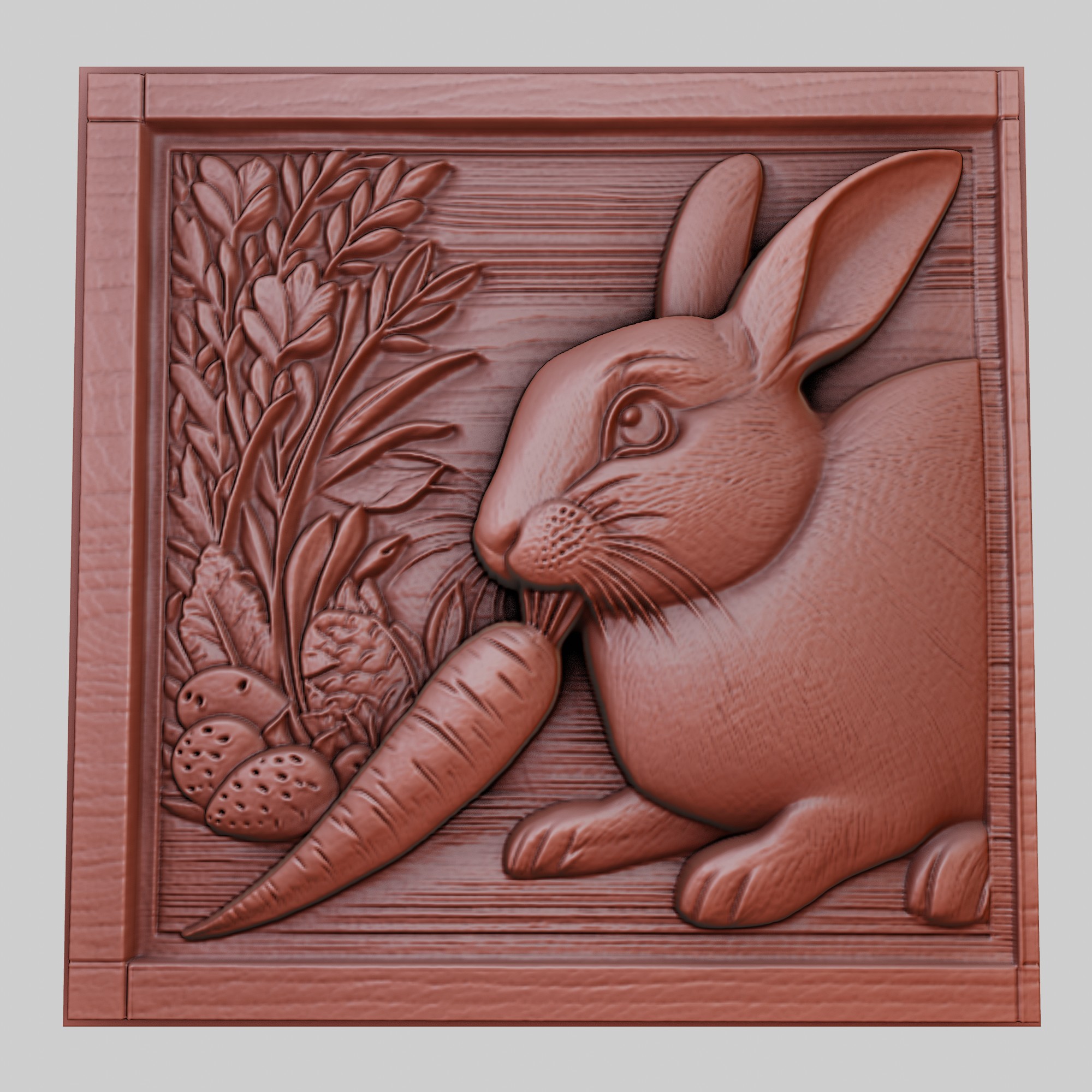 coniglio rode on carota 3d stampante modello animale obj stl arte 3dmodel scultura fauna selvatica mammifero uccello rettile predatore erbivoro creatura marina natura stampabile sollievo yeggi mito3d 3D print model - Mito3D