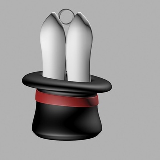 coniglio cappello pendente gioielleria collane Magia 3d print model - Mito3D