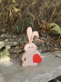 coniglio cuore coniglio cuore giocattolo regalo 3d print model - Mito3D