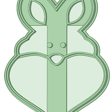 rabbit heart cookie cutter 3d print model - Mito3D