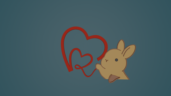 rabbit heart 3d print model - Mito3D