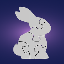 rabbit jigsaw puzzle 3d print model - Mito3D