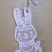 rabbit keyring key ring souvenirs art lines 3d print model - Mito3D