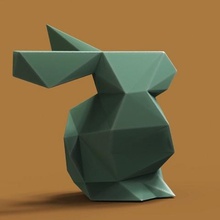 tavşan lowpoly optimize edilmiş sanat hediye heykel hayvan oyuncak poly düşük Noel koleksiyon 3d print model - Mito3D