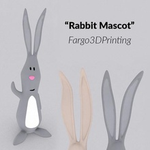 coniglio mascotte art coniglietto la pasqua di cartone animato 3d print model - Mito3D