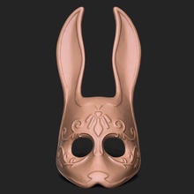 coniglio maschera Volpe coniglietto Giappone hannya oni samurai cosplay casco demone kitsune viso diavolo Halloween 3d print model - Mito3D
