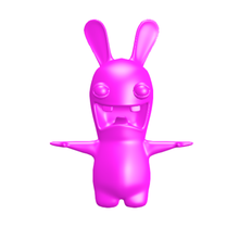rabbit moron art drawing animated 3d print model - Mito3D