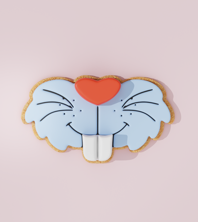 rabbit mouth 1 cookie cutter cutters easter designs baking tools pastry sugarpaste custom diy seasonal love event birthday party cake 3d print model - Mito3D