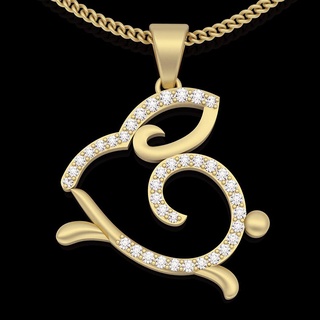 rabbit pendant silver gold jewelry printable 3d model trend fashion design zbrush tiger 3d print model - Mito3D