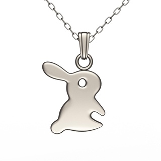 rabbit pendant necklace chrome wedding ring band finger rings gold realistic jewelry jewel treasure 3d print model - Mito3D
