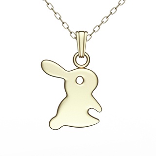 rabbit pendant necklace gold chain cubanchain jewelry dogchain fashion neck neckstand stand display necklaces male 3d print model - Mito3D