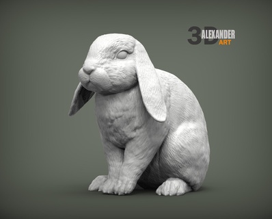 Conejo RAM 3d impresión modelo zoo naturaleza mamífero animal mascota escultura estatuilla recuerdo presente esculpir Arte esculturas estatua imprimible conejito 3d print model - Mito3D