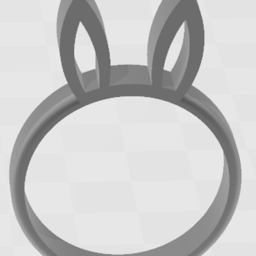 rabbit ring jewelry style simple minimalistic 3D print model - Mito3D