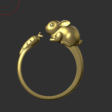 rabbit ring jewelry animal 3d print model - Mito3D