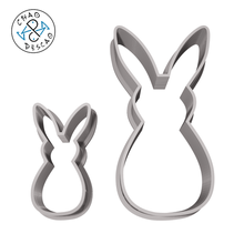 rabbit silhouette - cookie cutter fondant polymer clay gadget pastry dessert decoration cake 3d print model - Mito3D