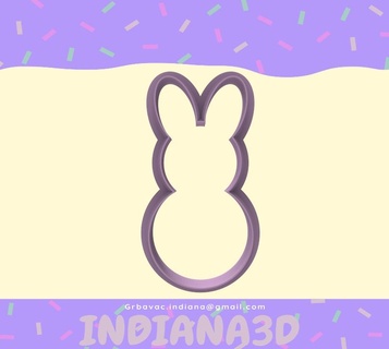 rabbit silhouette cutter cookie cutters masses do-it-yourself3d porcelain ceramics clay fondant ballina marker seal cookies eggs easter 3d print model - Mito3D