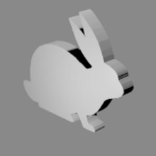 rabbit silhouette home 3d 3d print model - Mito3D