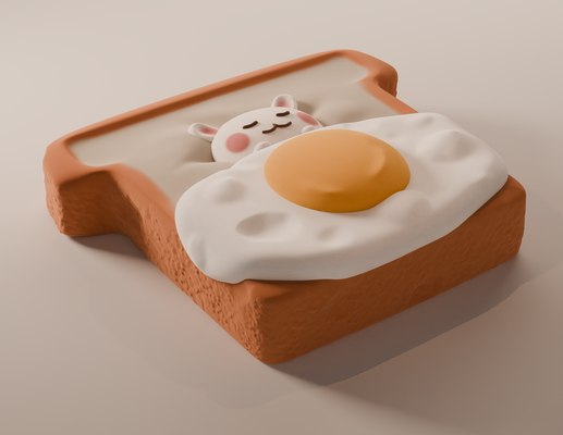lapin dormir kawaii jouet anime mignonne facile impression libre 3d print model - Mito3D
