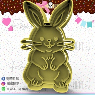 rabbit standing easter cookie cutter - easter - rabbit standing easter cookie cutter  3d print model - Mito3D