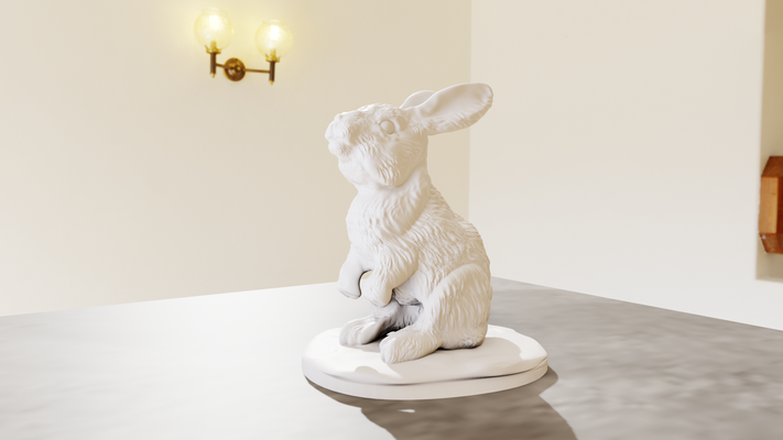 rabbit statue stl 3d print file art hare jungle safari miniature tabletop animals sculpture wall decor 3d print model - Mito3D