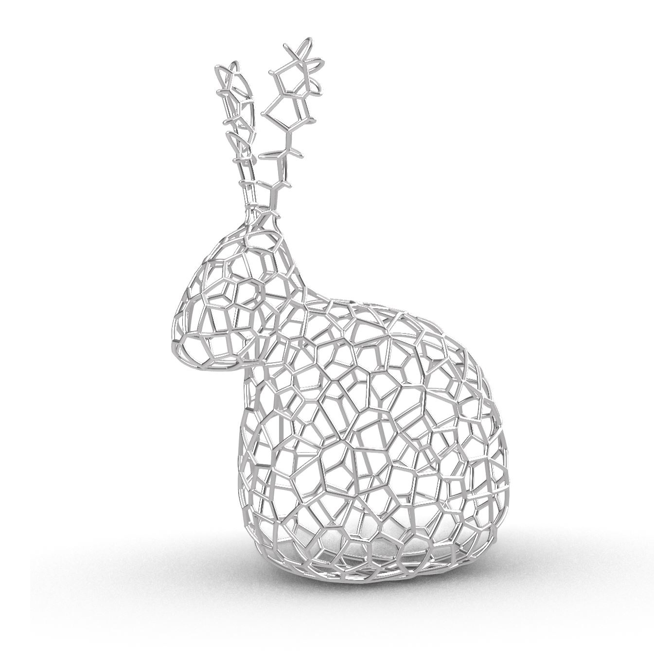 lapin voronoi cultes pâques 3d 3D print model - Mito3D