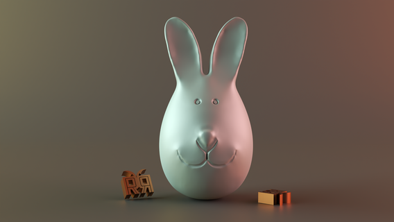 rabbits used candles sculptures Home animal egg holyday 3d print model - Mito3D