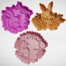 rabbits x3 cookie cutter cutters stl molds easter rabbit 3d print model - Mito3D