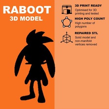 raboot yüksek poli - pokemon oyun kılıç Kalkan ay güneş cinderace scorbunny 3d print model - Mito3D
