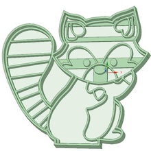 raccoon cookie cutter tool biscuit crackers 3d print model - Mito3D