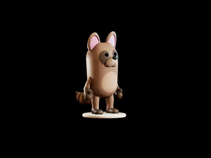 Waschbär toon Spiel Waschbär Tier Kinder Spielzeug niedlich Karikatur toon freundlich 3d print model - Mito3D