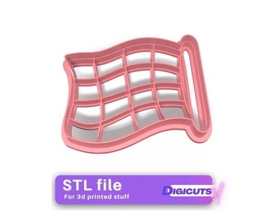 racing flag cookie cutter stl file car race kitchen bakery 3d print model - Mito3D