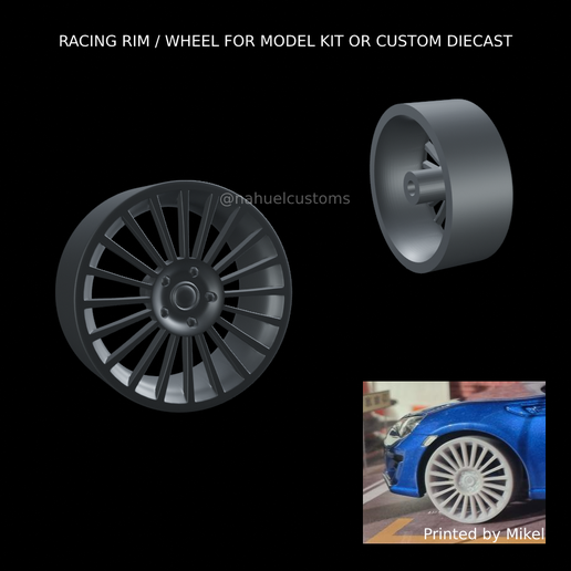 racing rim wheel model kit custom diecast 3D print model - Mito3D