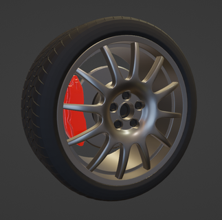 racing rim car wheel 1 8 tire rin porsche gt2 911 brake disk caliper tires carts cars art ferrari lamborghini blender 3d print model - Mito3D