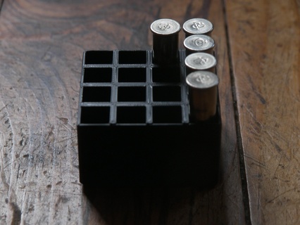 prateleira 9mm flobert cartuchos suporte armazenamento armário munição calibre 3d print model - Mito3D