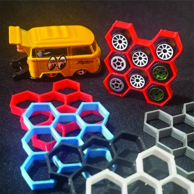 rack tyre support honeycomb wheels stand miniature 1 64 hotwhels pneu 641 scale hotwheels diorama matchbox diecast tomica welly 3d print model - Mito3D