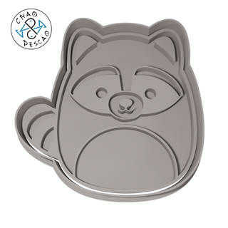 racoon - squishmallows cookie cutter fondant polymer clay pastry animals halloween celebrations happy birthday christmas 3d print model - Mito3D