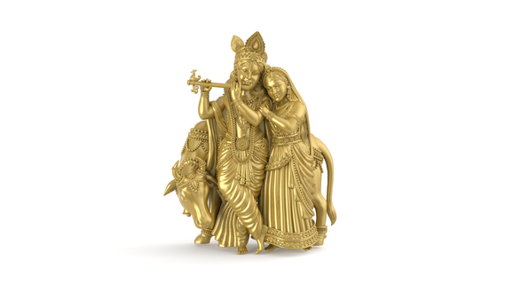 radhakrishna 3dprint modèle fichier bijoux radha Krishna pendentif stl 3d Dieu art 3d print model - Mito3D