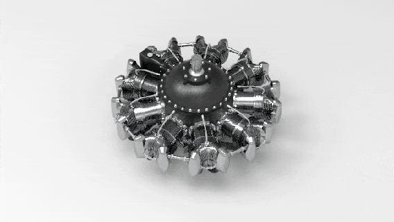 radial engine 9 cylinder airplane Game airplane engine aircraft airplane engine aircraft engine boeing airbus jet plane helicopter  3d print model - Mito3D