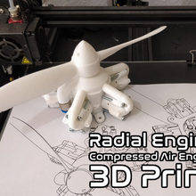 radial moteur comprimé air expérimental avion modelisme vapeur toile 3d print model - Mito3D