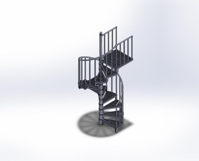 radial Spiral Treppe 3d print model - Mito3D