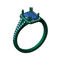 radiant ring jewelry stl ladies 3d print model - Mito3D