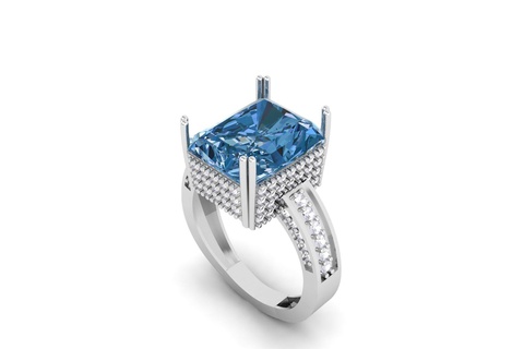 radiant ruby diamond ring r 208 rings gold silver stl 3dmodel 3d printed jewelry accessories printing 3dprint jewellery make woman gem stone jewel wedding 3d print model - Mito3D