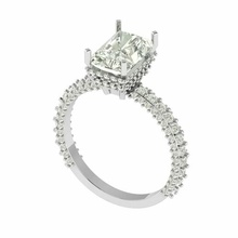 radiant stone ring diamond radiant stone ring with diamond 3d print model - Mito3D