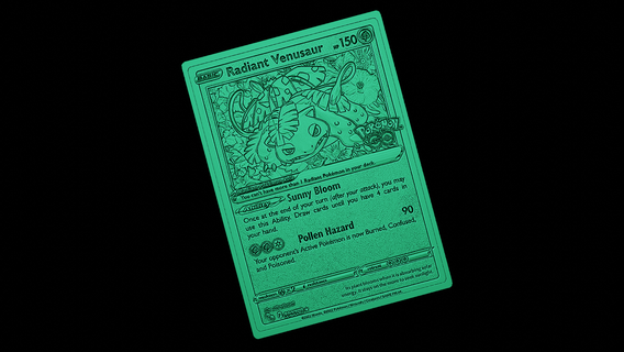 strahlend Venusaurier Pokémon Karte Bildhauerei Linderung Kunst Tier Anime Asche Pikachu Lugia Rahmen Malerei 3d print model - Mito3D
