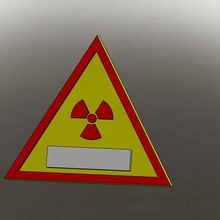 radiation signe porte clés 3d print model - Mito3D