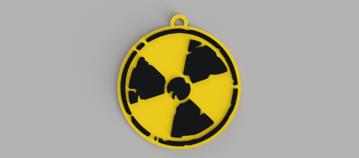 radiation symbol logo key ring - pendant earring 3d print model - Mito3D