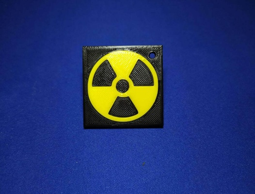 radiation warning keychain nuclear warn stalker 3d print model - Mito3D