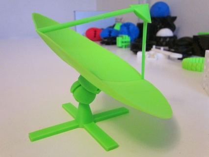 rádio telescópio refletor 3d Makerbot conjunto brinquedos modelo openscad paramétrico edifícios estruturas 3d print model - Mito3D