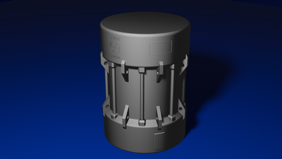 radioactivo material Envío barril miniatura 3d print model - Mito3D