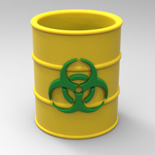 radioactive pencil holder home barrel stand waste biohazard office toxic pen 3d print model - Mito3D